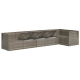 6 Piece Garden Lounge Set with Cushions Grey Poly Rattan - 45-Degree Angle