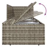 7 Piece Garden Lounge Set with Cushions Grey Poly Rattan - Low Angle
