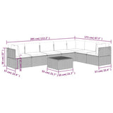 8 Piece Garden Lounge Set with Cushions Grey Poly Rattan - Extra Image