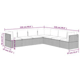 7 Piece Garden Lounge Set with Cushions Grey Poly Rattan