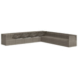 9 Piece Garden Lounge Set with Cushions Grey Poly Rattan