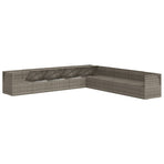 9 Piece Garden Lounge Set with Cushions Grey Poly Rattan