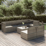 8 Piece Garden Lounge Set with Cushions Grey Poly Rattan