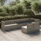 8 Piece Garden Lounge Set with Cushions Grey Poly Rattan
