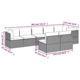 8 Piece Garden Lounge Set with Cushions Grey Poly Rattan - Extra Image