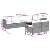 9 Piece Garden Lounge Set with Cushions Grey Poly Rattan - Extra Image