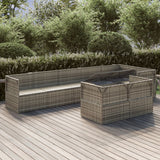 8 Piece Garden Lounge Set with Cushions Grey Poly Rattan