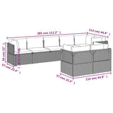 8 Piece Garden Lounge Set with Cushions Grey Poly Rattan - Extra Image