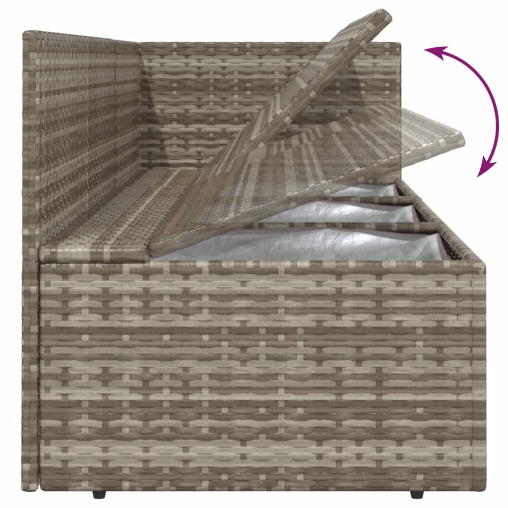 9 Piece Garden Lounge Set with Cushions Grey Poly Rattan