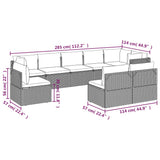 9 Piece Garden Lounge Set with Cushions Grey Poly Rattan - Extra Image