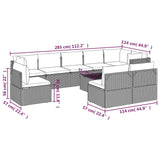 10 Piece Garden Lounge Set with Cushions Grey Poly Rattan - Extra Image