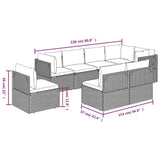 8 Piece Garden Lounge Set with Cushions Grey Poly Rattan