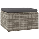 9 Piece Garden Lounge Set with Cushions Grey Poly Rattan - Close-Up Angle