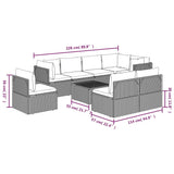 9 Piece Garden Lounge Set with Cushions Grey Poly Rattan - Extra Image