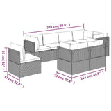 8 Piece Garden Lounge Set with Cushions Grey Poly Rattan - Extra Image