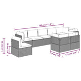 9 Piece Garden Lounge Set with Cushions Grey Poly Rattan - Extra Image