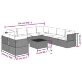 10 Piece Garden Lounge Set with Cushions Grey Poly Rattan - Extra Image