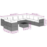 11 Piece Garden Lounge Set with Cushions Grey Poly Rattan - Extra Image
