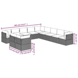 11 Piece Garden Lounge Set with Cushions Grey Poly Rattan - Extra Image