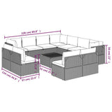 12 Piece Garden Lounge Set with Cushions Grey Poly Rattan - Extra Image