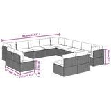 13 Piece Garden Lounge Set with Cushions Grey Poly Rattan - Extra Image