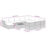 12 Piece Garden Lounge Set with Cushions Grey Poly Rattan - Extra Image