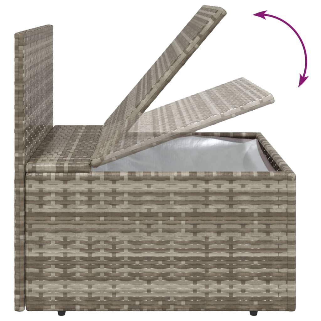 11 Piece Garden Lounge Set with Cushions Grey Poly Rattan