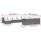 12 Piece Garden Lounge Set with Cushions Grey Poly Rattan