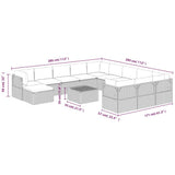 13 Piece Garden Lounge Set with Cushions Grey Poly Rattan - Extra Image