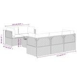 6 Piece Garden Lounge Set with Cushions Grey Poly Rattan - Extra Image