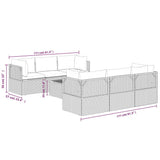 7 Piece Garden Lounge Set with Cushions Grey Poly Rattan - Extra Image
