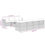 8 Piece Garden Lounge Set with Cushions Grey Poly Rattan
