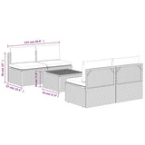 5 Piece Garden Lounge Set with Cushions Grey Poly Rattan