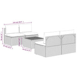 5 Piece Garden Lounge Set with Cushions Grey Poly Rattan - Extra Image