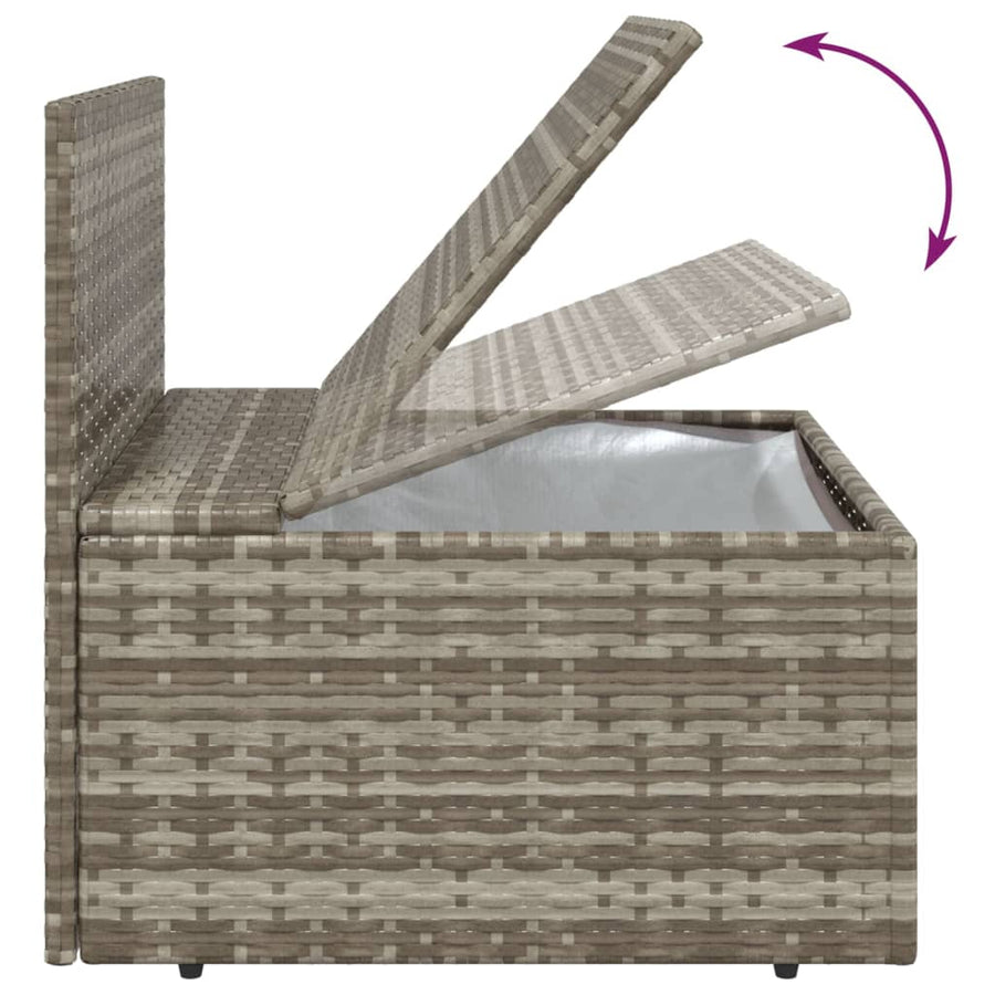 8 Piece Garden Lounge Set with Cushions Grey Poly Rattan