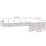 10 Piece Garden Lounge Set with Cushions Grey Poly Rattan