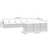 11 Piece Garden Lounge Set with Cushions Grey Poly Rattan - Extra Image