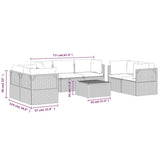 8 Piece Garden Lounge Set with Cushions Grey Poly Rattan