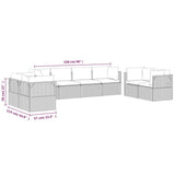 8 Piece Garden Lounge Set with Cushions Grey Poly Rattan - Extra Image