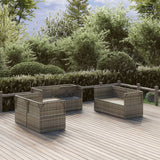 Garden Corner Sofas 6 pcs Grey 57x57x56 cm Poly Rattan