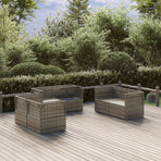 Garden Corner Sofas 6 pcs Grey 57x57x56 cm Poly Rattan