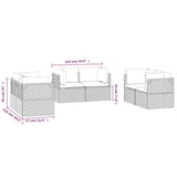 Garden Corner Sofas 6 pcs Grey 57x57x56 cm Poly Rattan - Low Angle