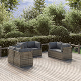 Garden Corner Sofas 6 pcs Grey 57x57x56 cm Poly Rattan
