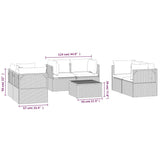 7 Piece Garden Lounge Set with Cushions Grey Poly Rattan - Extra Image