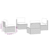 Garden Middle Sofas 4 pcs Grey 57x57x56 cm Poly Rattan
