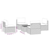 5 Piece Garden Lounge Set with Cushions Grey Poly Rattan - Extra Image
