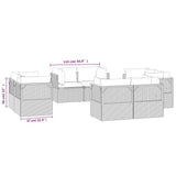 Garden Corner Sofas 8 pcs Grey 57x57x56 cm Poly Rattan - Low Angle