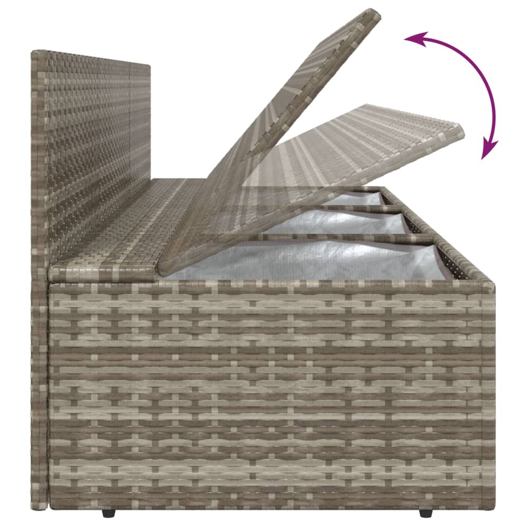 13 Piece Garden Lounge Set with Cushions Grey Poly Rattan