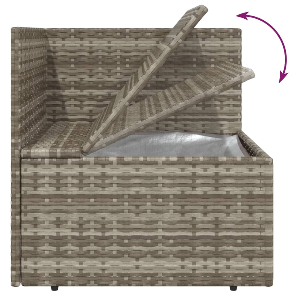 13 Piece Garden Lounge Set with Cushions Grey Poly Rattan