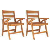 3 Piece Garden Dining Set Solid Wood Acacia - Top-Down View